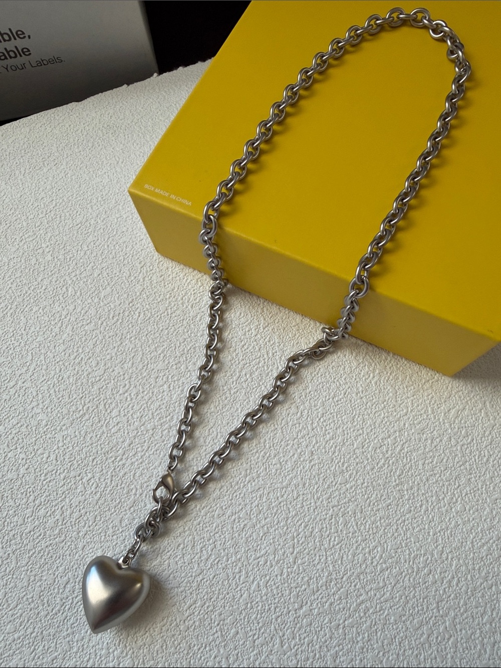 Roxanne Assoulin matte Silver Heart Pendant Necklace